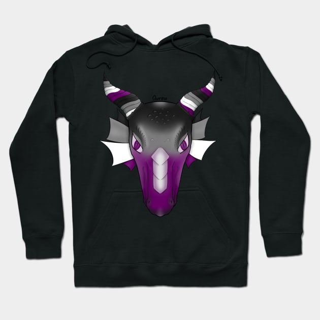 Asexual Pride Flag Dragon - 2018 Hoodie by Qur0w